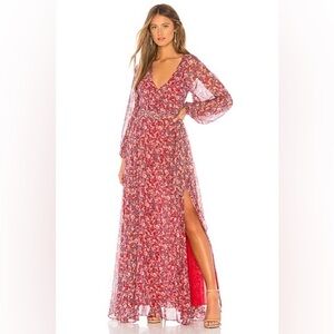 Nicholas Long Sleeve Wrap Maxi Dress
